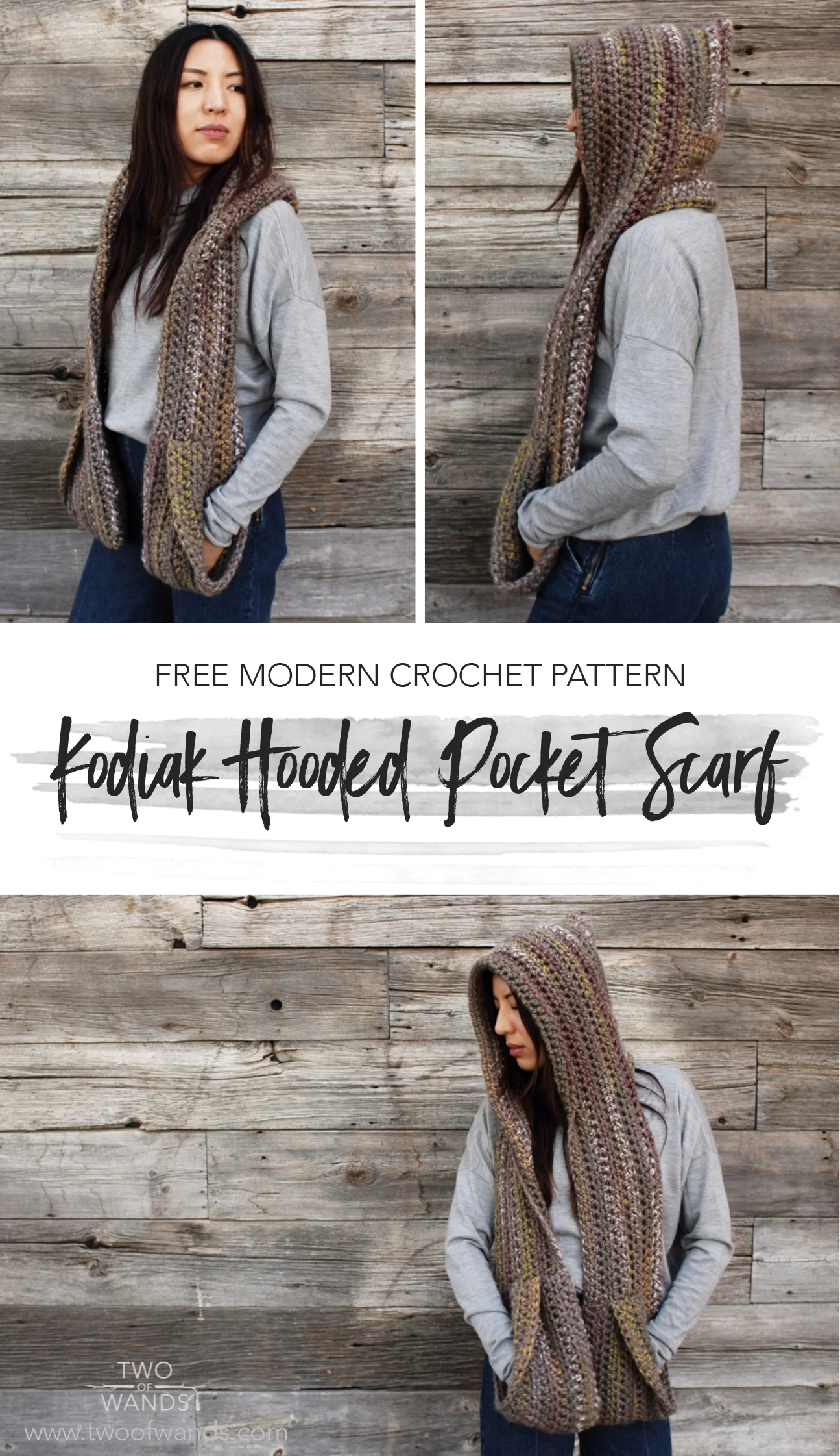 Crochet hooded scarf with pockets cheap pattern